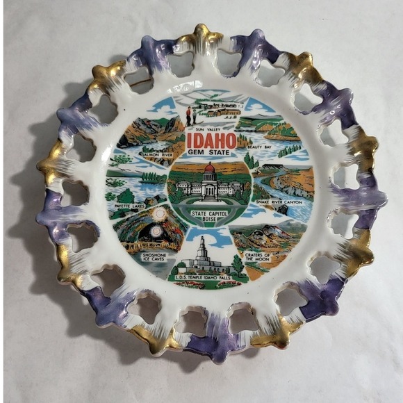 Vintage Idaho Gem State Souvenir Plate Decorative Wall Hanging Decor - Picture 2 of 5